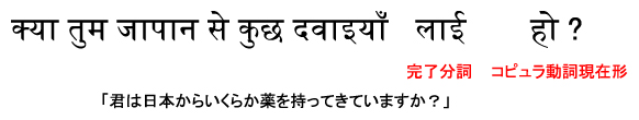 君は日本からいくらか薬を持ってきていますか?